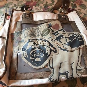 Large Kathy van Zeeland pug bag